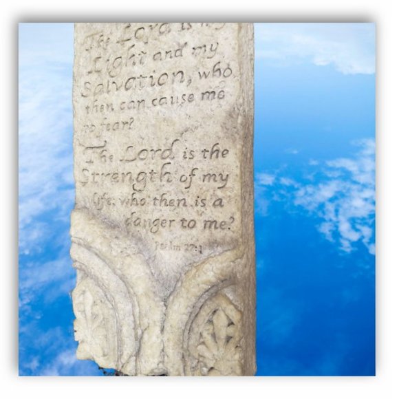 Faux Rock Psalm:27:1 The Lord is my Light  and my Salvation wall hanger - Picture 1 of 8